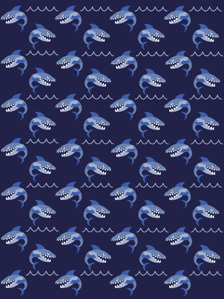 Shark and waves pattern