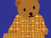 Bear wearing bear pattern pajamas.