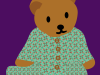 Bear wearing wren pattern pajamas
